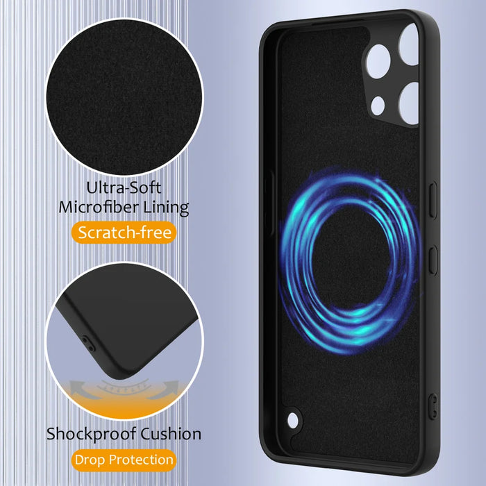 For Nothing Phone (3a) Lite 5G Magnetic Case Anti-Drop Liquid Silicone Phone Cover - Black - 7
