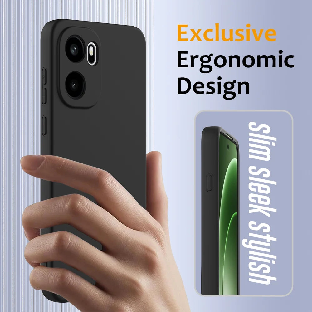 For OnePlus Ace 6 5G / OnePlus Ace 6T 5G / OnePlus 15R 5G Magnetic Case Anti-Drop Liquid Silicone Phone Cover - Black - 4