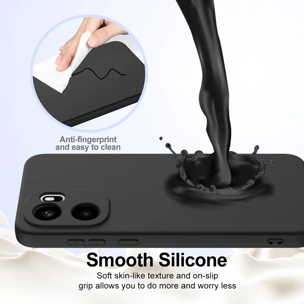 For OnePlus Ace 6 5G / OnePlus Ace 6T 5G / OnePlus 15R 5G Magnetic Case Anti-Drop Liquid Silicone Phone Cover - Black - 5
