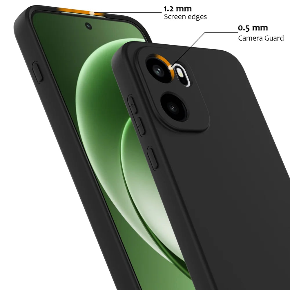 For OnePlus Ace 6 5G / OnePlus Ace 6T 5G / OnePlus 15R 5G Magnetic Case Anti-Drop Liquid Silicone Phone Cover - Black - 6