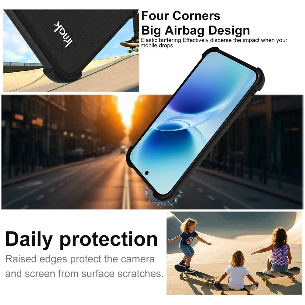 IMAK For vivo S50 5G Case TPU Phone Cover Airbag Shockproof Protection - Matte Black - 3