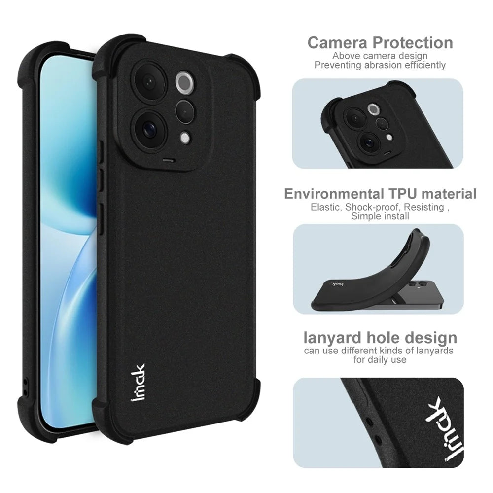 IMAK For vivo S50 5G Case TPU Phone Cover Airbag Shockproof Protection - Matte Black - 4