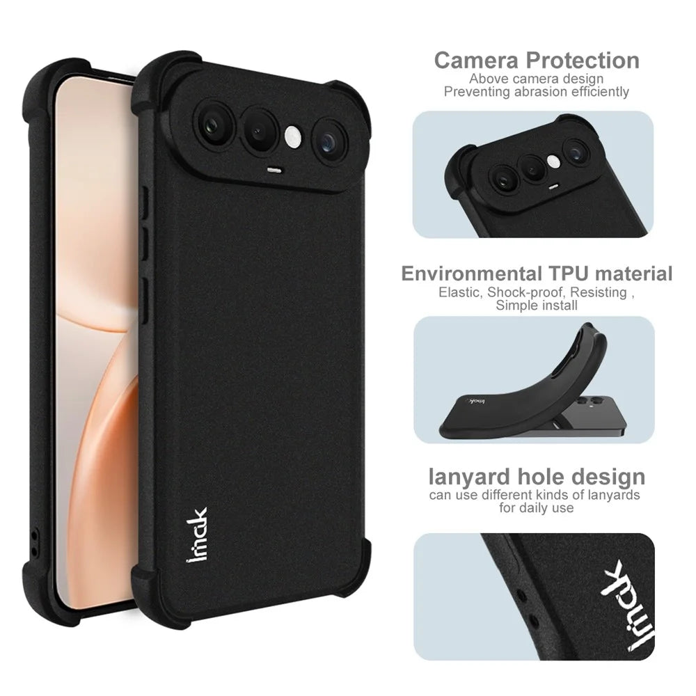 IMAK For vivo X300 FE 5G / S50 Pro mini 5G Case TPU Phone Cover Airbag Shockproof Protection - Matte Black - 4