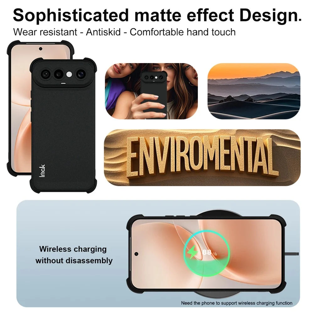 IMAK For vivo X300 FE 5G / S50 Pro mini 5G Case TPU Phone Cover Airbag Shockproof Protection - Matte Black - 5
