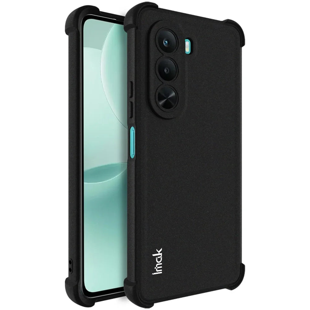 IMAK For Realme P4x 5G (India) Case TPU Phone Cover Airbag Shockproof Protection - Matte Black - 1