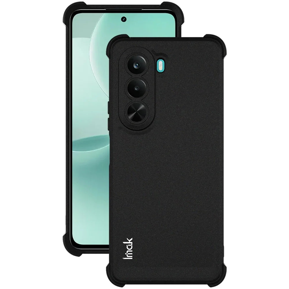 IMAK For Realme P4x 5G (India) Case TPU Phone Cover Airbag Shockproof Protection - Matte Black - 2