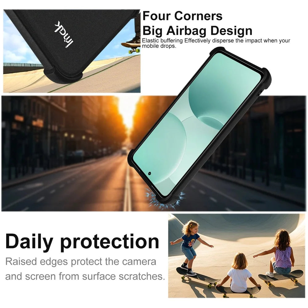 IMAK For Realme P4x 5G (India) Case TPU Phone Cover Airbag Shockproof Protection - Matte Black - 3