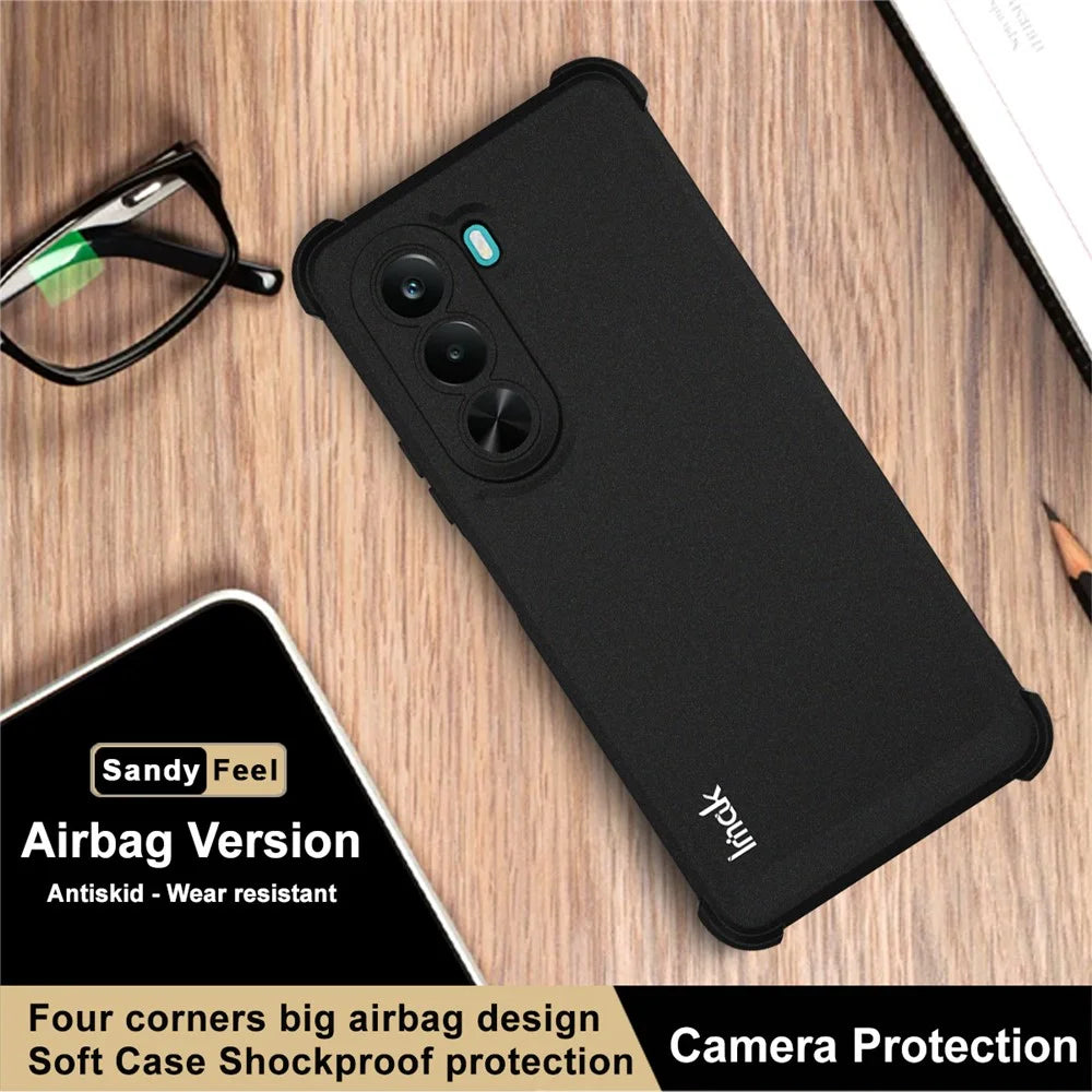 IMAK For Realme P4x 5G (India) Case TPU Phone Cover Airbag Shockproof Protection - Matte Black - 6