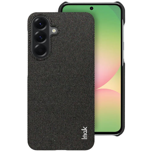 IMAK Ruiyi Series for Samsung Galaxy A37 5G Case Fabric Texture Leather + PC Phone Back Cover - Black - 1