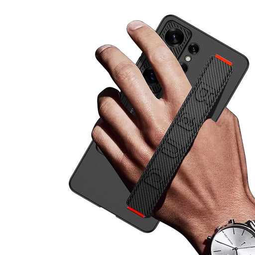 GKK For Samsung Galaxy S26 Ultra Case PC + TPU Kickstand Phone Back Cover with Wristband - Carbon Fiber Texture - 2