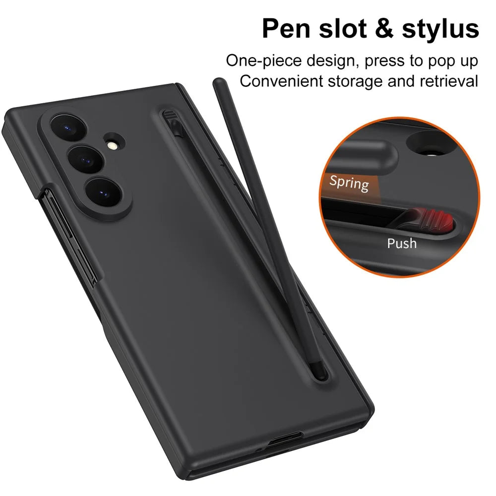 For Samsung Galaxy Z TriFold 5G Case PC Phone Back Cover with Stylus and Tempered Glass Film - Black - 4