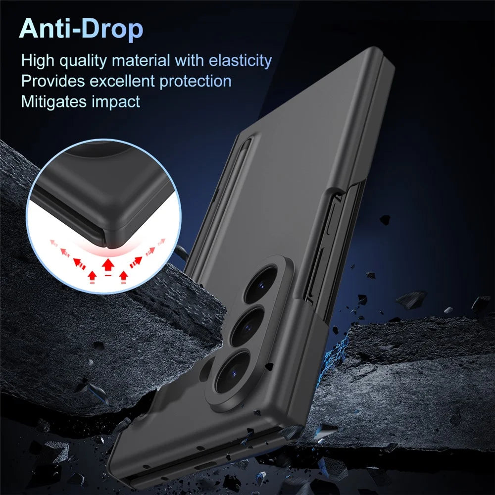 For Samsung Galaxy Z TriFold 5G Case PC Phone Back Cover with Stylus and Tempered Glass Film - Black - 7