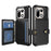 For OnePlus 15 5G Case with Card Holder PU Leather + TPU Phone Back Cover - Black - 1