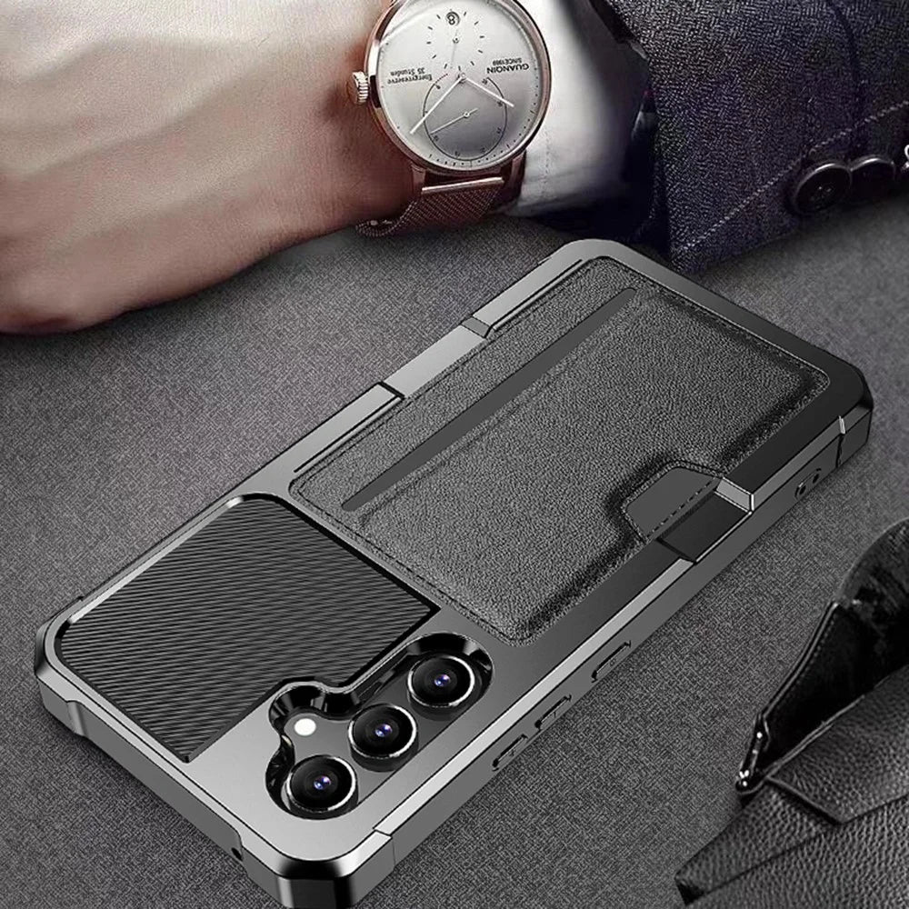 For Samsung Galaxy S25 FE Case Card Slot Leather + TPU Defender Phone Cover - 7