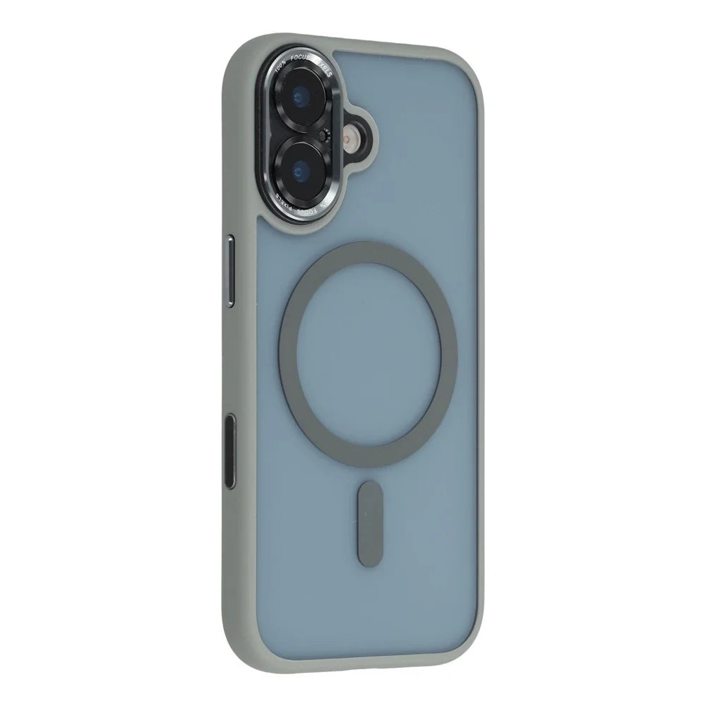For iPhone 17 Case Compatible with MagSafe TPU + Acrylic Hybrid Phone Shell - Grey - 1