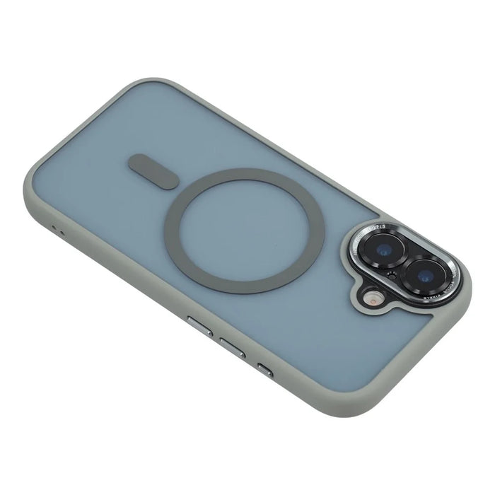 For iPhone 17 Case Compatible with MagSafe TPU + Acrylic Hybrid Phone Shell - Grey - 5