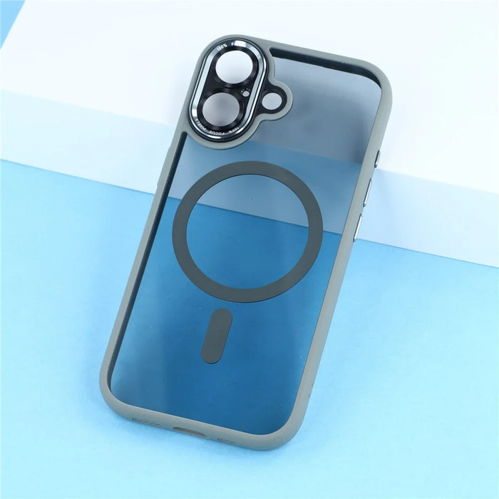 For iPhone 17 Case Compatible with MagSafe TPU + Acrylic Hybrid Phone Shell - Grey - 6
