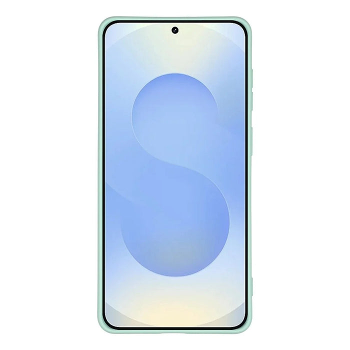For Samsung Galaxy S26 Silicone Case with Strap Ring Kickstand Phone Cover - Mint Green - 2