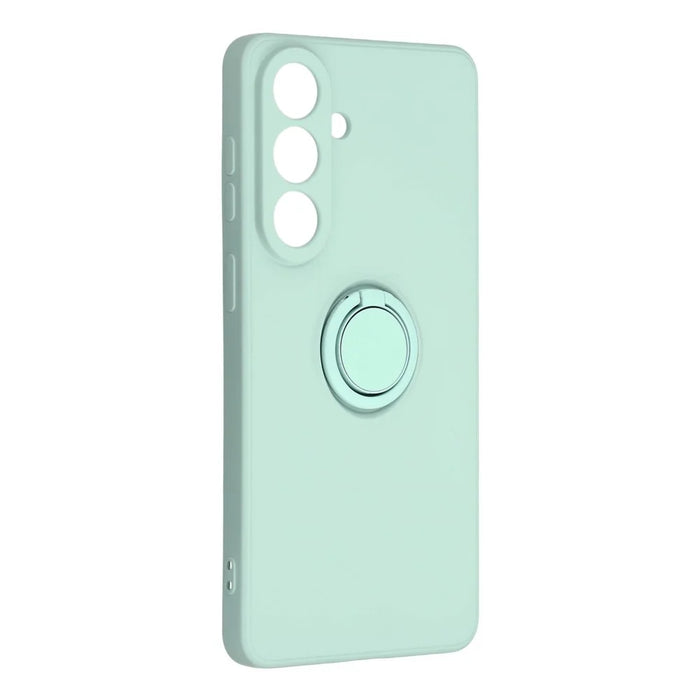 For Samsung Galaxy S26 Silicone Case with Strap Ring Kickstand Phone Cover - Mint Green - 3