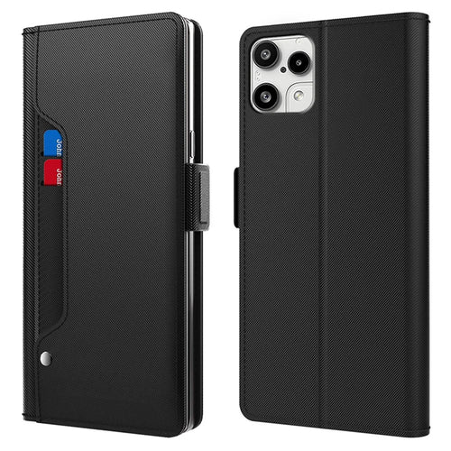 For Nothing Phone (3a) Lite 5G Case PU+TPU Magnetic Flip Phone Cover with Stand - Black - 1