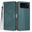 For iPhone 18 Pro / 17 Pro Stand Case Tree-and-Cat Pattern PU Leather Wallet Protective Phone Cover with Wrist Strap - Blackish Green - 1