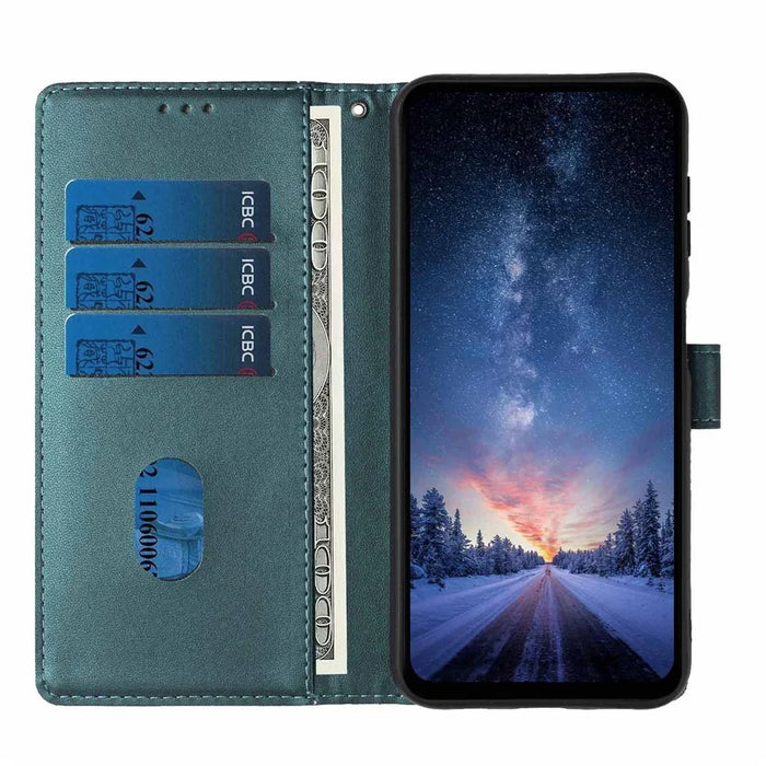 For iPhone 18 Pro / 17 Pro Stand Case Tree-and-Cat Pattern PU Leather Wallet Protective Phone Cover with Wrist Strap - Blackish Green - 2