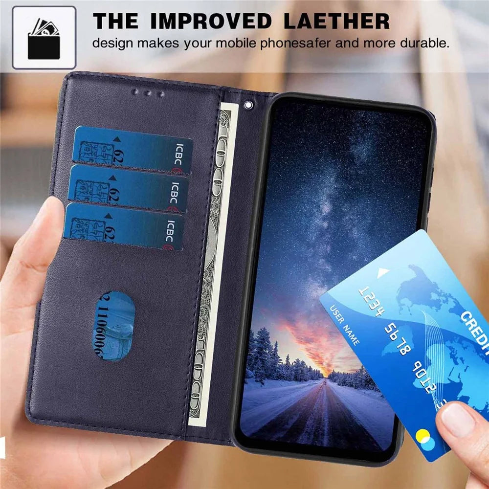 For iPhone Air Stand Case Tree-and-Cat Pattern PU Leather Wallet Protective Phone Cover with Wrist Strap - Blue - 7