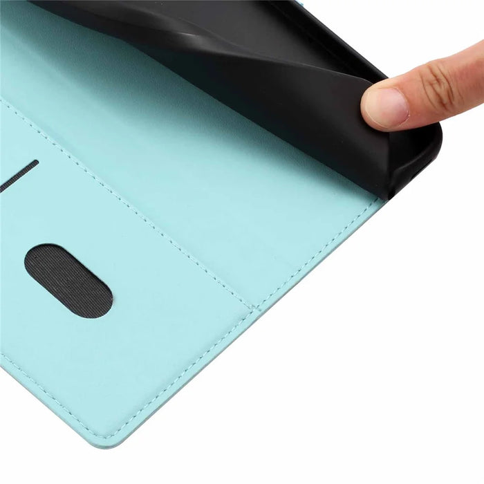 For Samsung Galaxy A36 5G Stand Case Tree-and-Cat Pattern PU Leather Wallet Protective Phone Cover with Wrist Strap - Light Green - 4