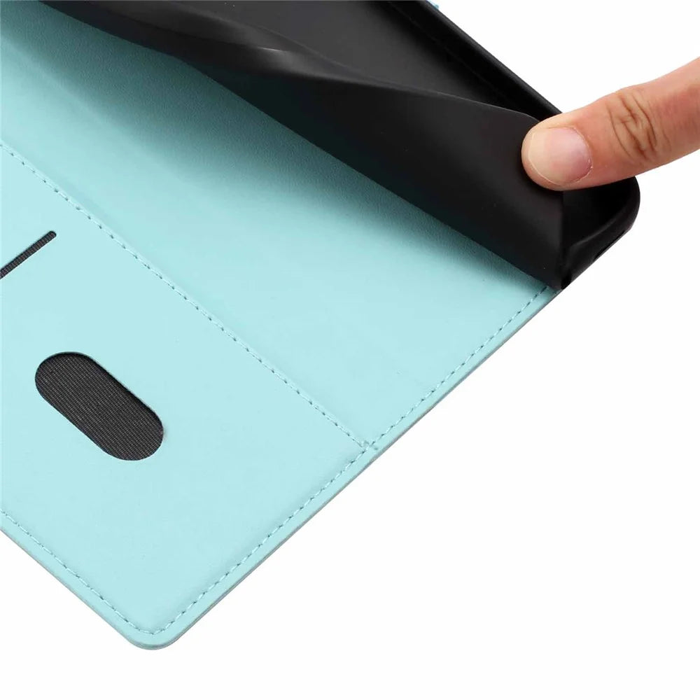 For Samsung Galaxy A56 5G Stand Case Tree-and-Cat Pattern PU Leather Wallet Protective Phone Cover with Wrist Strap - Light Green - 4
