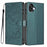 Stand Case For Samsung Galaxy A08 5G / A08 4G / A07 4G Tree-and-Cat Pattern PU Leather Wallet Protective Phone Cover with Wrist Strap - Blackish Green - 1