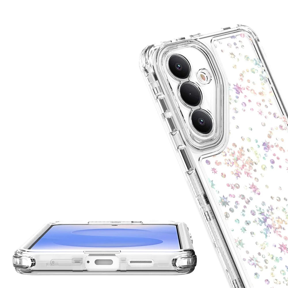 For Samsung Galaxy S26 Case Precise Cutouts Acrylic TPU Clear Phone Cover with Laser-printed Film - Snowflakes - 5