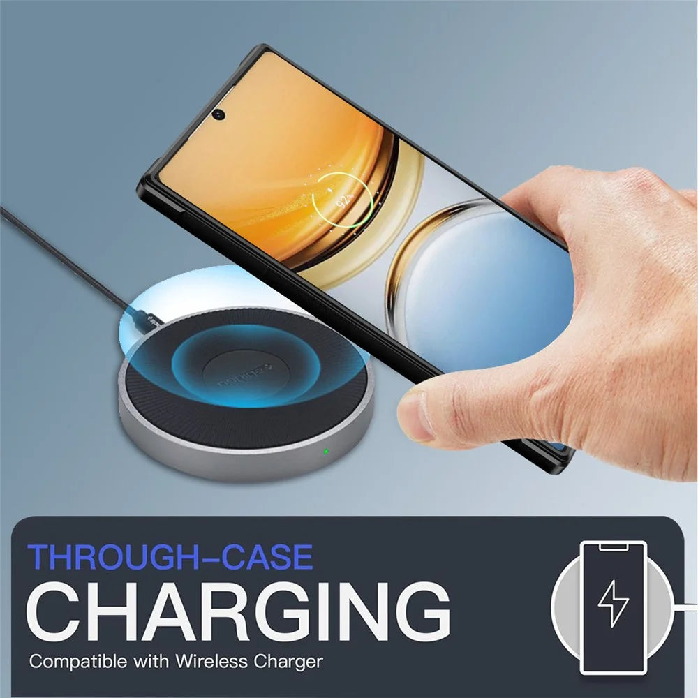 For Samsung Galaxy S26 Ultra Magnetic Case Clear Back Cover with Lens Cover Kickstand  - Purple - 6