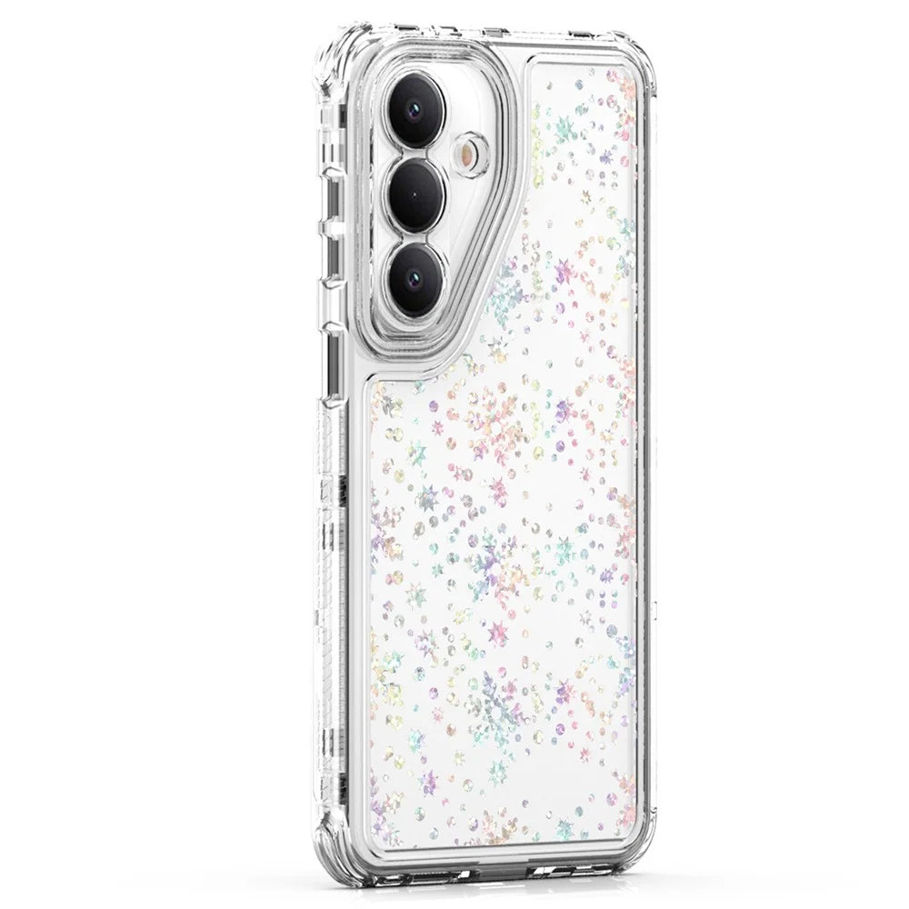 For Samsung Galaxy S26+ Case Precise Cutouts Acrylic TPU Clear Phone Cover with Laser-printed Film - Snowflakes - 2