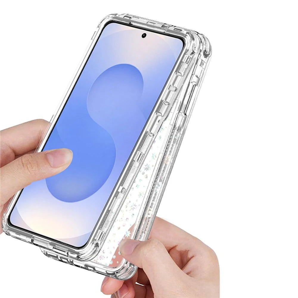 For Samsung Galaxy S26+ Case Precise Cutouts Acrylic TPU Clear Phone Cover with Laser-printed Film - Snowflakes - 3