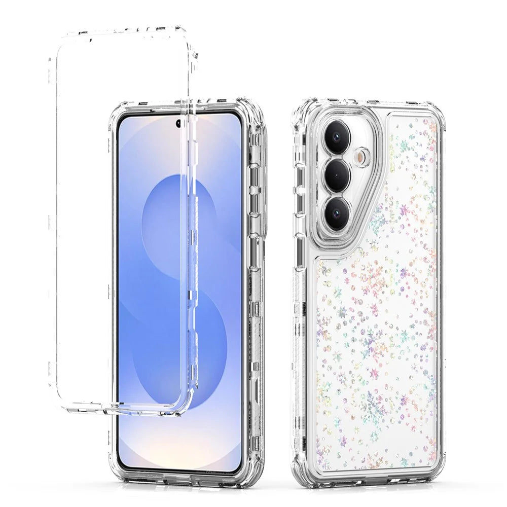 For Samsung Galaxy S26+ Case Precise Cutouts Acrylic TPU Clear Phone Cover with Laser-printed Film - Snowflakes - 7