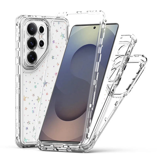 For Samsung Galaxy S26 Ultra Case Precise Cutouts Acrylic TPU Clear Phone Cover with Laser-printed Film - Stars - 1