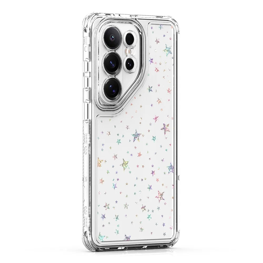For Samsung Galaxy S26 Ultra Case Precise Cutouts Acrylic TPU Clear Phone Cover with Laser-printed Film - Stars - 2