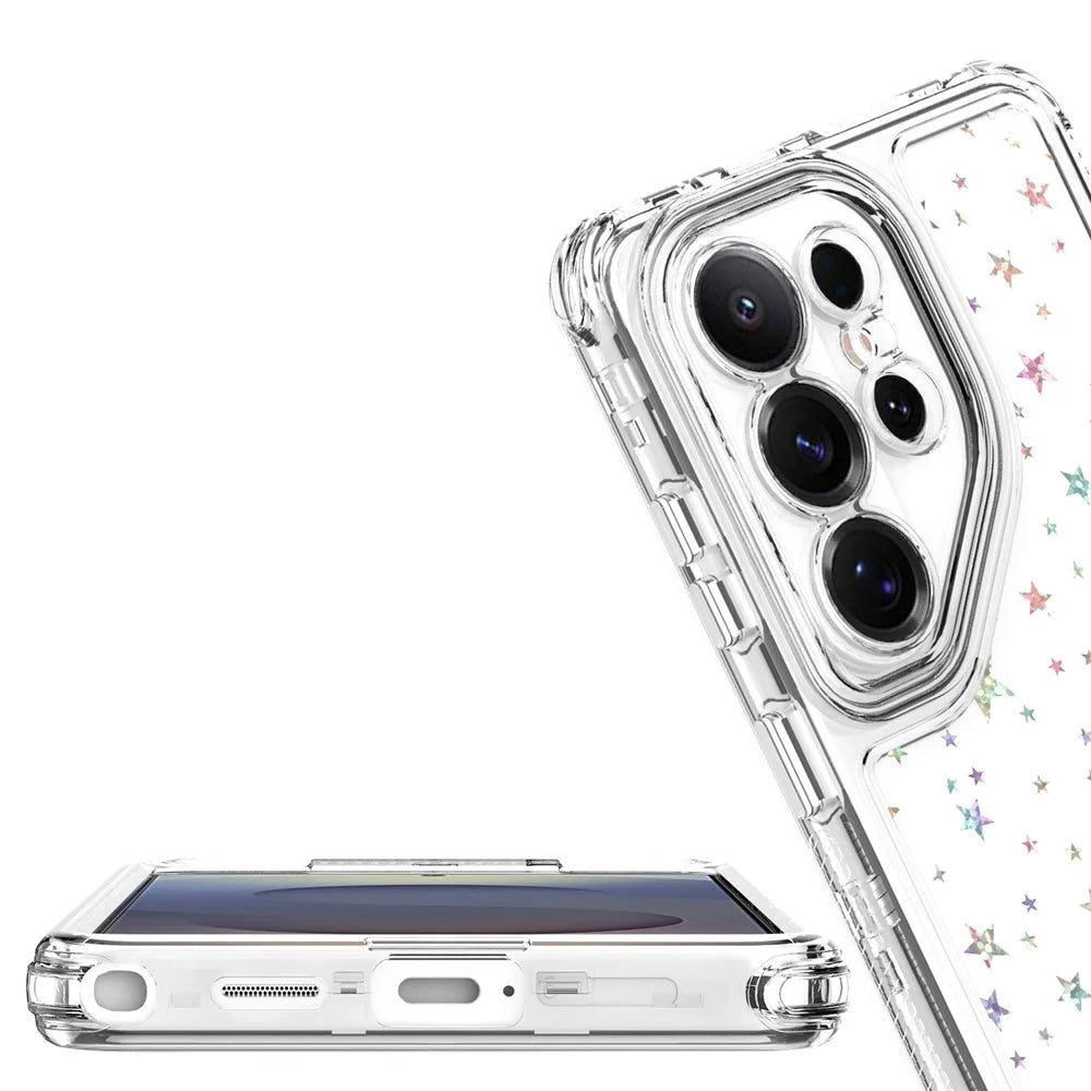 For Samsung Galaxy S26 Ultra Case Precise Cutouts Acrylic TPU Clear Phone Cover with Laser-printed Film - Stars - 5