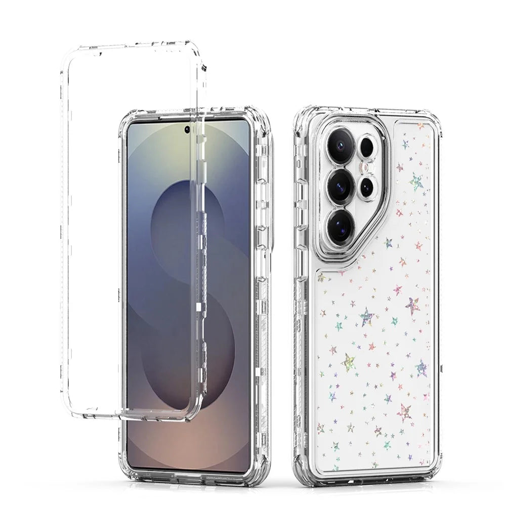 For Samsung Galaxy S26 Ultra Case Precise Cutouts Acrylic TPU Clear Phone Cover with Laser-printed Film - Stars - 7