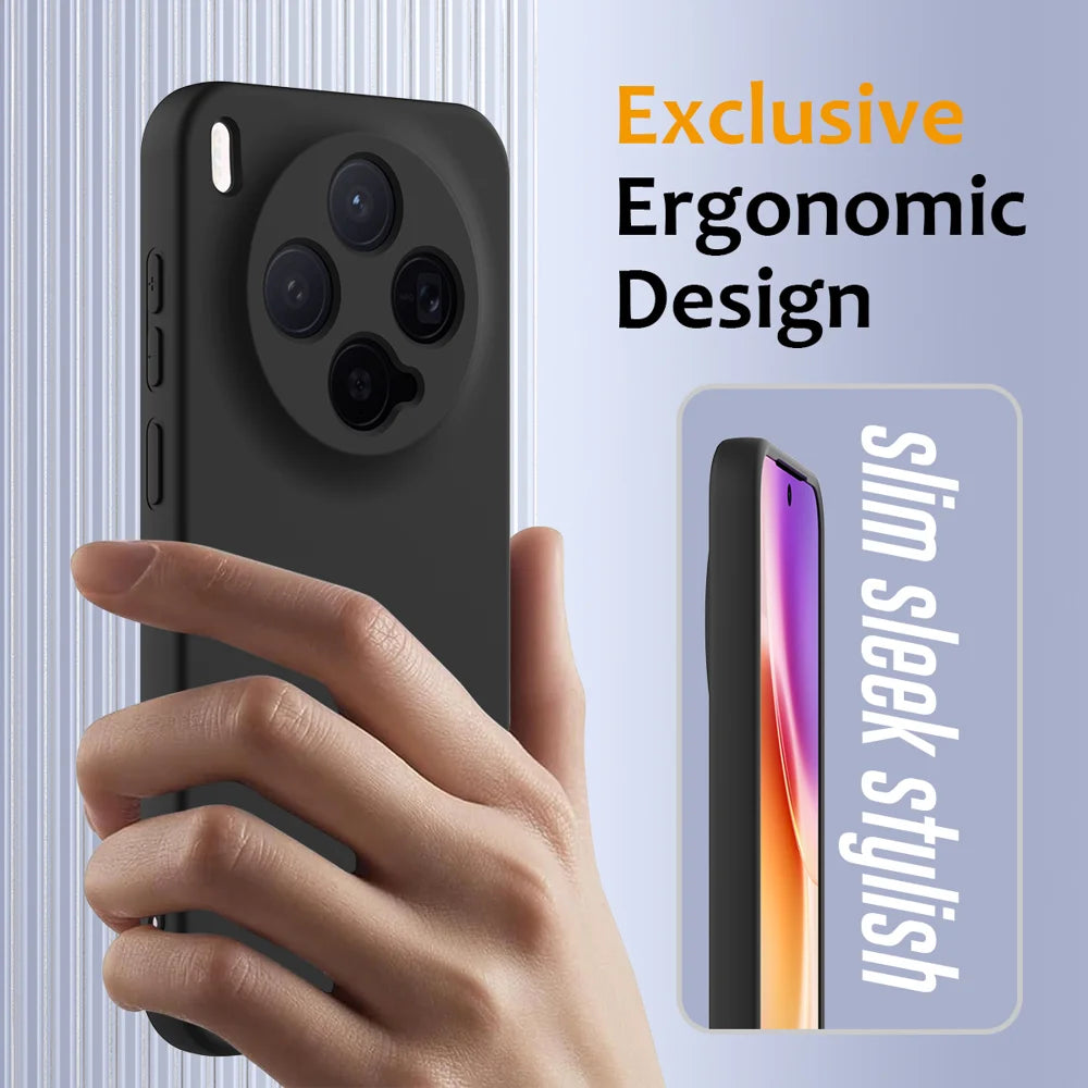 For vivo X300 5G Magnetic Case Anti-Drop Liquid Silicone Phone Cover with Lanyard - Black - 4