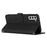 For Samsung Galaxy S23+ Heart Shape Imprinted Wallet Viewing Stand Case Skin-touch Feeling PU Leather Phone Cover with Shoulder Strap - Black - 3
