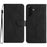 For Samsung Galaxy A57 5G Case Skin Touch Lines Imprinted PU Leather Flip Phone Cover - Black - 1