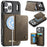 CASEME ME80 Series For iPhone 18 Pro Max / 17 Pro Max Magnetic Case RFID Blocking Leather PC TPU Phone Cover with Detachable Wallet - Coffee - 1