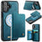 CASEME For iPhone 16 Plus Magnetic Case  ME80 Series Leather PC TPU Phone Cover with Detachable Wallet - Green - 1