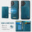 CASEME For iPhone 16 Plus Magnetic Case  ME80 Series Leather PC TPU Phone Cover with Detachable Wallet - Green - 3