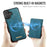 CASEME For iPhone 16 Plus Magnetic Case  ME80 Series Leather PC TPU Phone Cover with Detachable Wallet - Green - 6