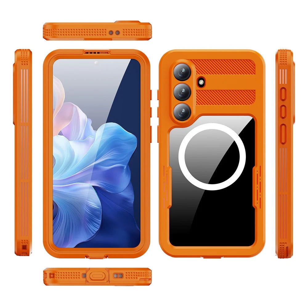 REDPEPPER For Samsung Galaxy S26+ IP68 Waterproof Case Clear Magnetic Phone Cover - Orange - 2