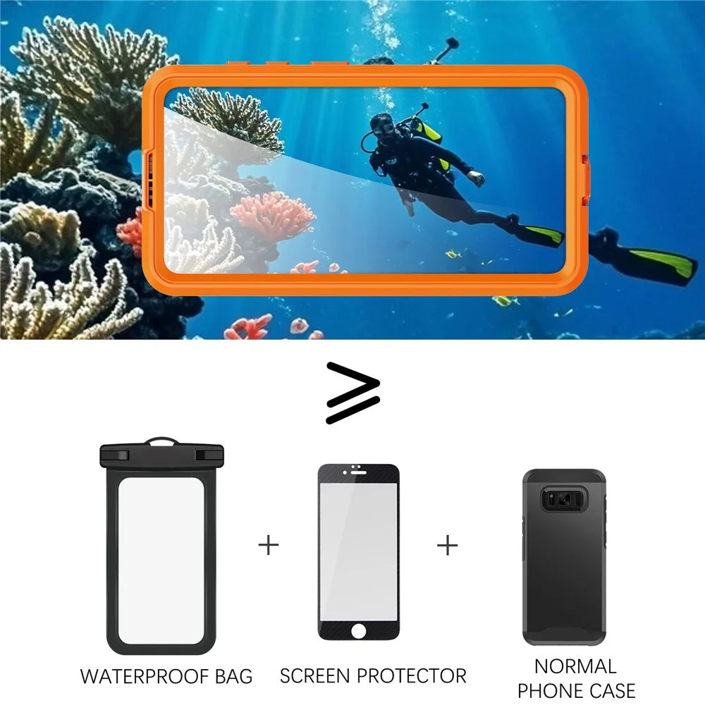 REDPEPPER For Samsung Galaxy S26+ IP68 Waterproof Case Clear Magnetic Phone Cover - Orange - 3