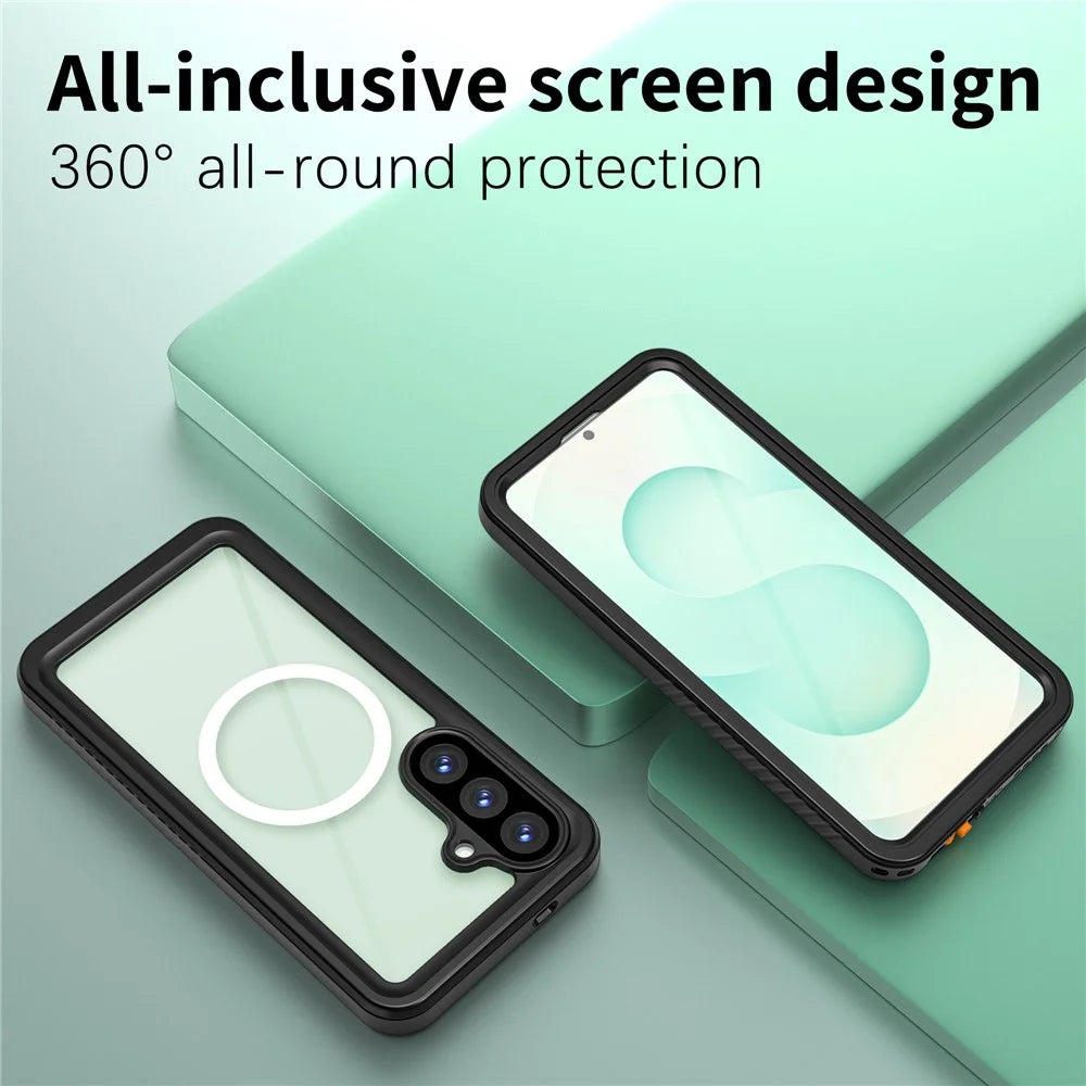 REDPEPPER FS Series For Samsung Galaxy S26+ IPX8 Waterproof Case PC TPU PET Clear Magnetic Phone Cover - 6