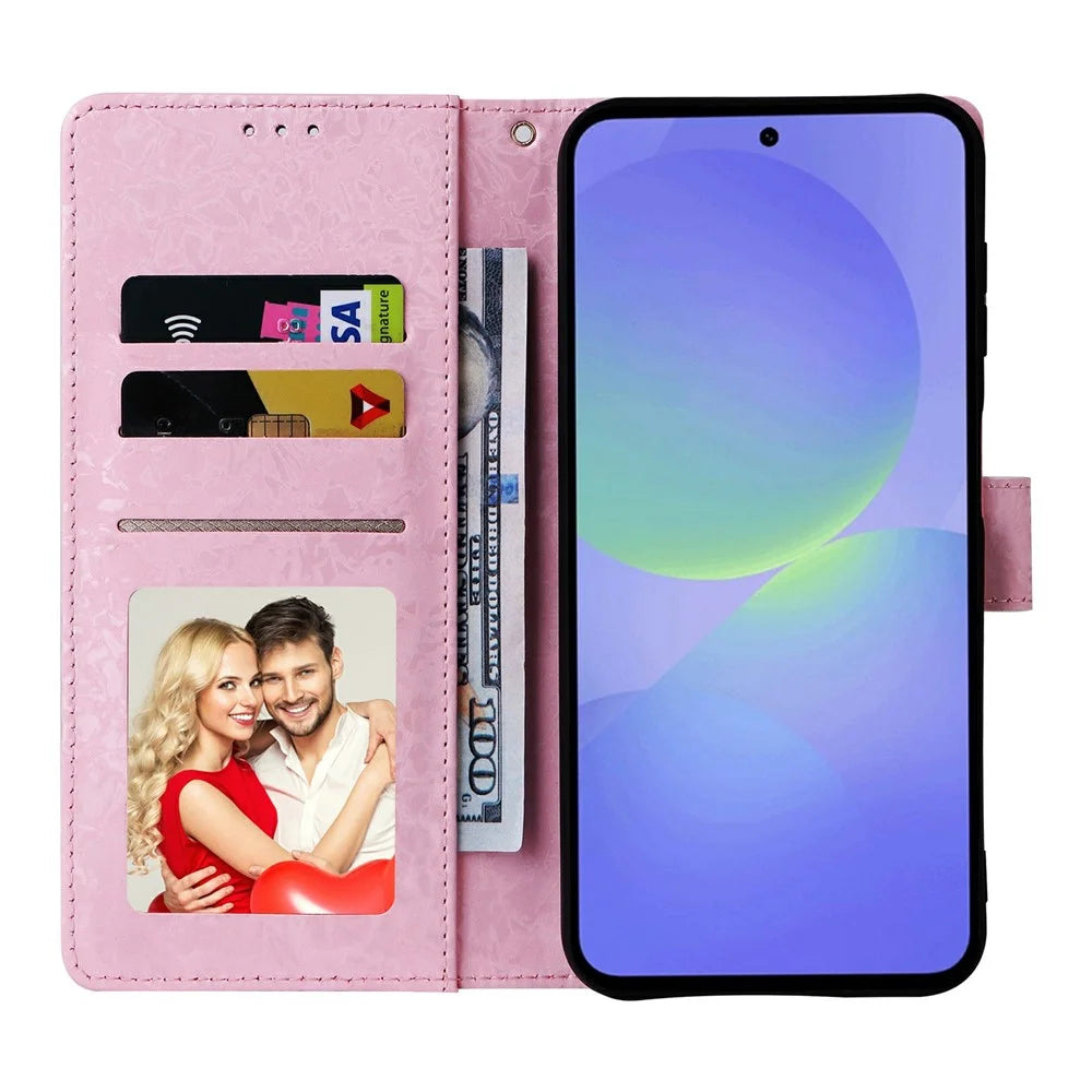 For Samsung Galaxy A37 5G Case RFID Blocking Flower Leather Phone Cover - Flower - 2